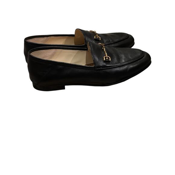 Sam Edelman Black Leather Loafers Gold Bit Size 6.5 - Picture 4 of 5